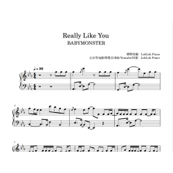 Really Like You Piano Sheet Music, BABYMONSTER Piano Notes
