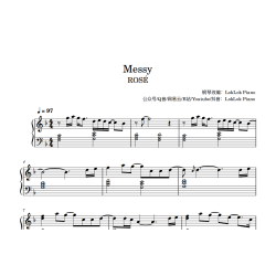 Messy Piano Sheet Music, ROSÉ Piano Notes (From F1 The Movie)