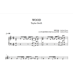 WOOD Piano Sheet Music Taylor Swift Album The Life Of A Showgirl