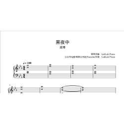 In the Dark Piano Sheet Music Bruce Liang 黑夜中